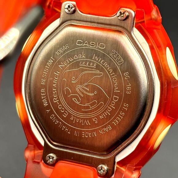 Casio Baby-G BG-163 ICERC Dolphin Whale Jelly Orange Women\'s Watch NOS main image 4